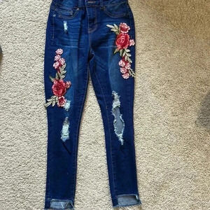 Distressed  floral design Boom Boom jeans size 3